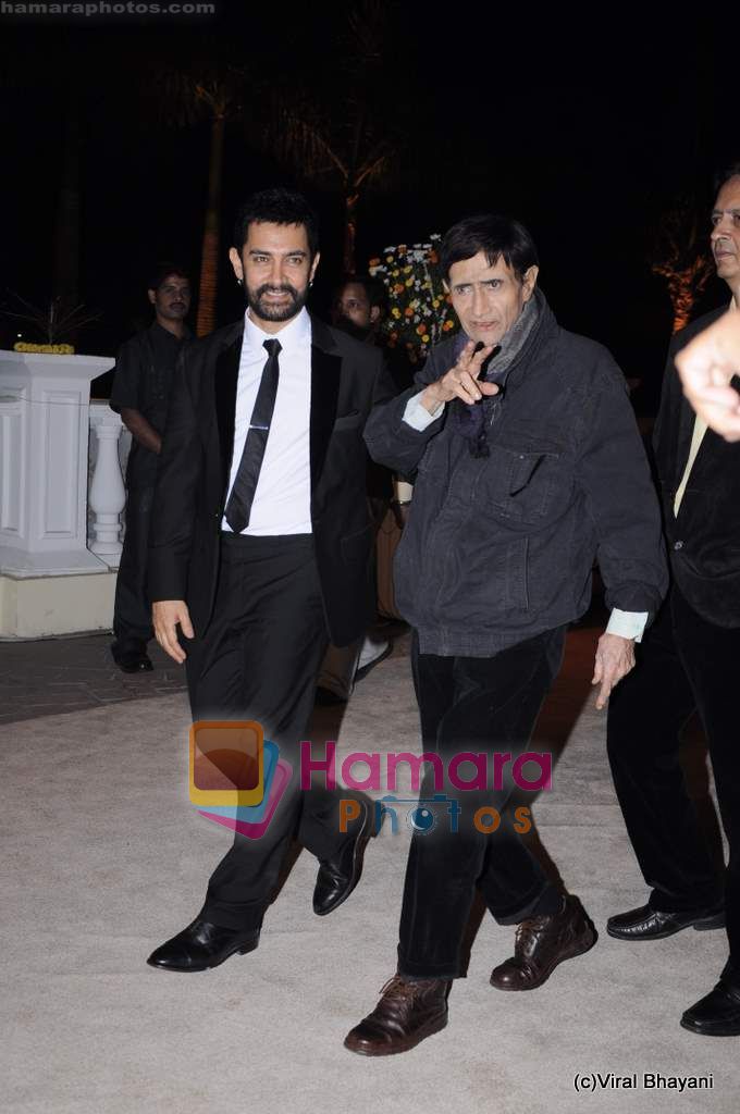 Aamir Khan, Dev Anand at  Imran Khan's wedding reception in Taj Land's End on 5th Feb 2011 ~0