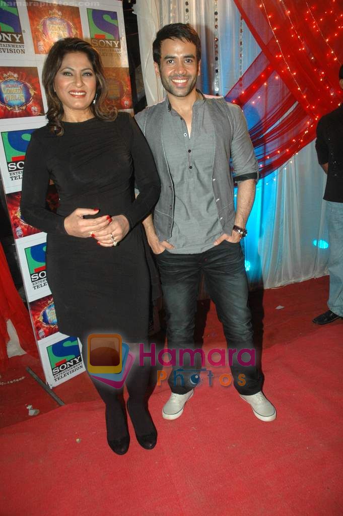Archana Puran Singh, Tusshar Kapoor at the location of Comedy Circus in Andheri on 1st March 2011 