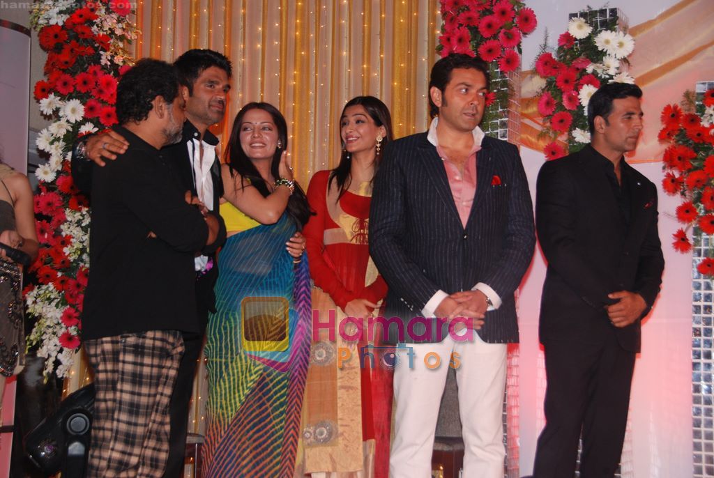 Akshay Kumar, Sonam Kapoor, Bobby Deol, Sunil Shetty, Celina Jaitley promote Thankyou in  Madh Island, Mumbai on 11th March 2011 