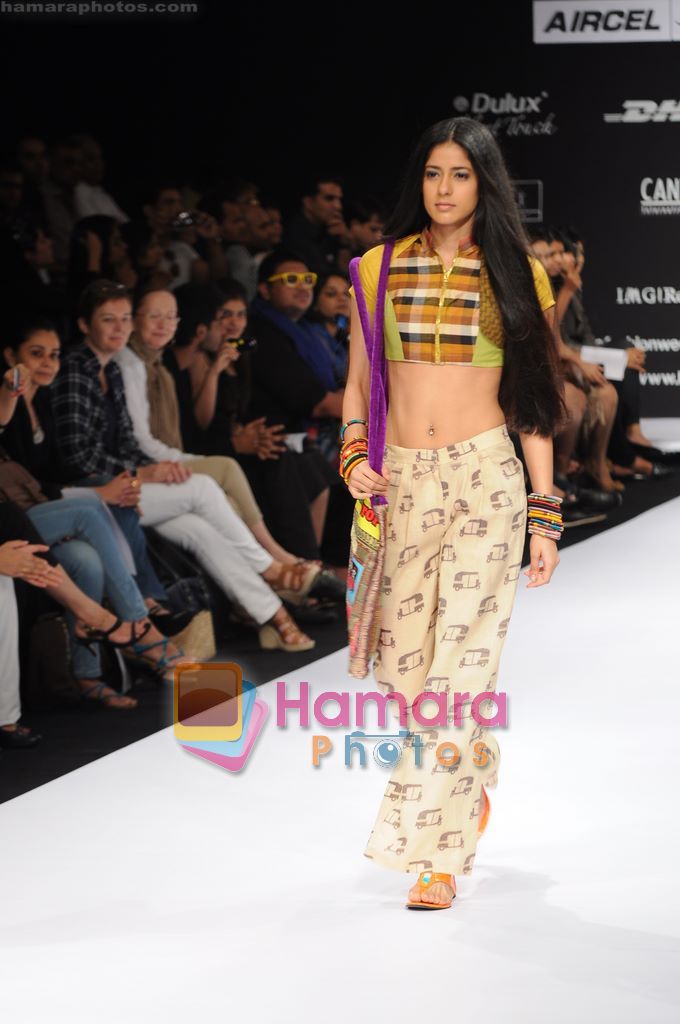 Model walk the ramp for Sabbah Khan show at Lakme Fashion Week 2011 Day 4 in Grand Hyatt, Mumbai on 14th March 2011 