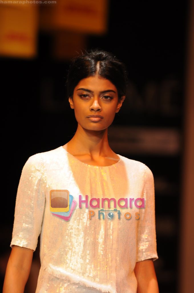 Model walk the ramp for DHL Show by Atsu at Lakme Fashion Week 2011 Day 4 in Grand Hyatt, Mumbai on 14th March 2011 