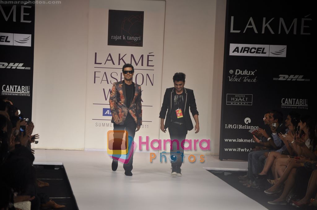 Randeep Hooda walk the ramp for Rajat Tangri show at Lakme Fashion Week 2011 Day 3 in Grand Hyatt, Mumbai on 13th March 2011 