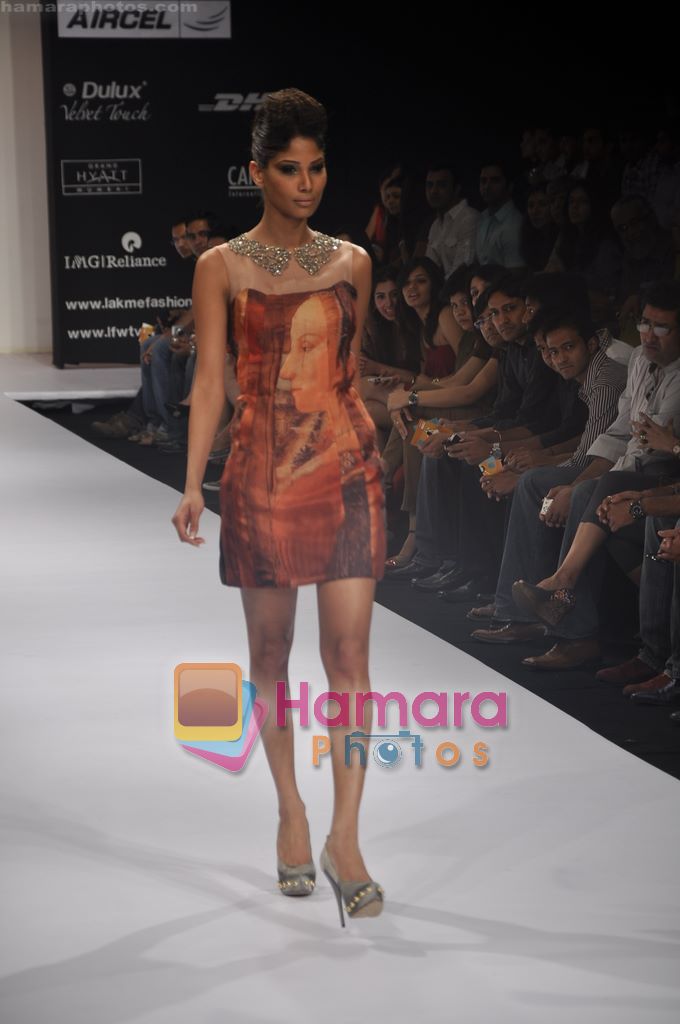 Model walk the ramp for Rajat Tangri show at Lakme Fashion Week 2011 Day 3 in Grand Hyatt, Mumbai on 13th March 2011 