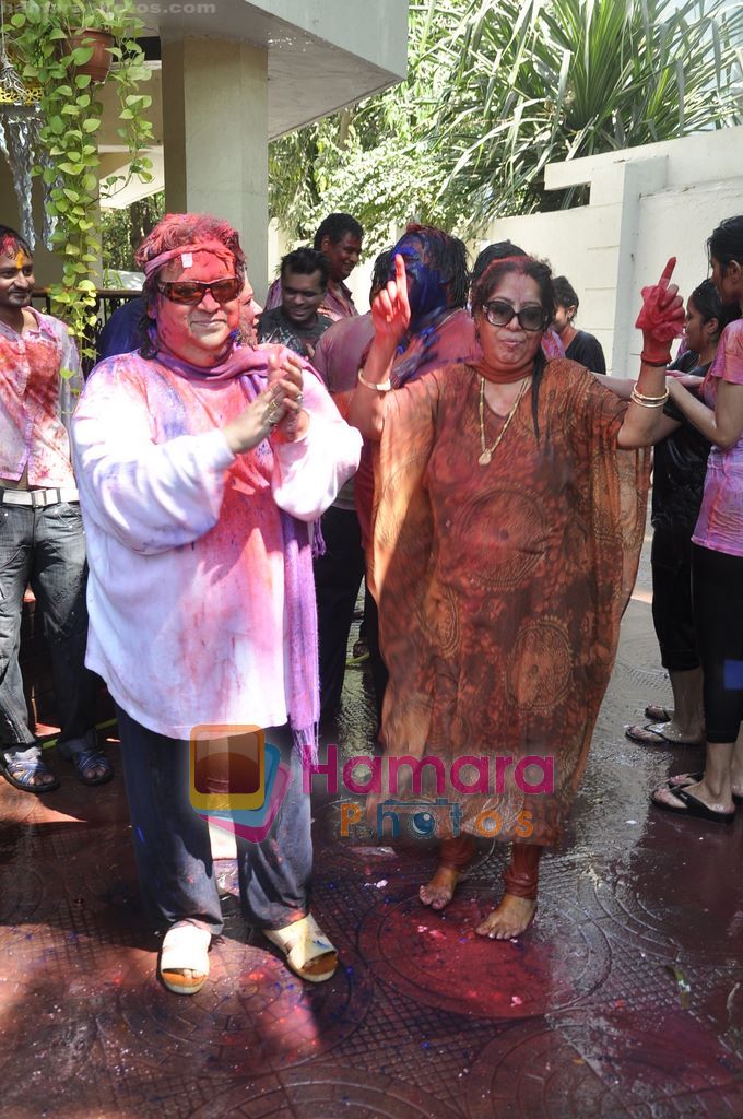 Bappi Lahiri celebrates Holi In Style in Juhu, Mumbai on 20th March 2011 