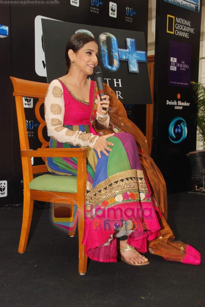 Vidya Balan at WWF World Earth Hour event in ITC Grand Maratha, Mumbai on 22nd March 2011 