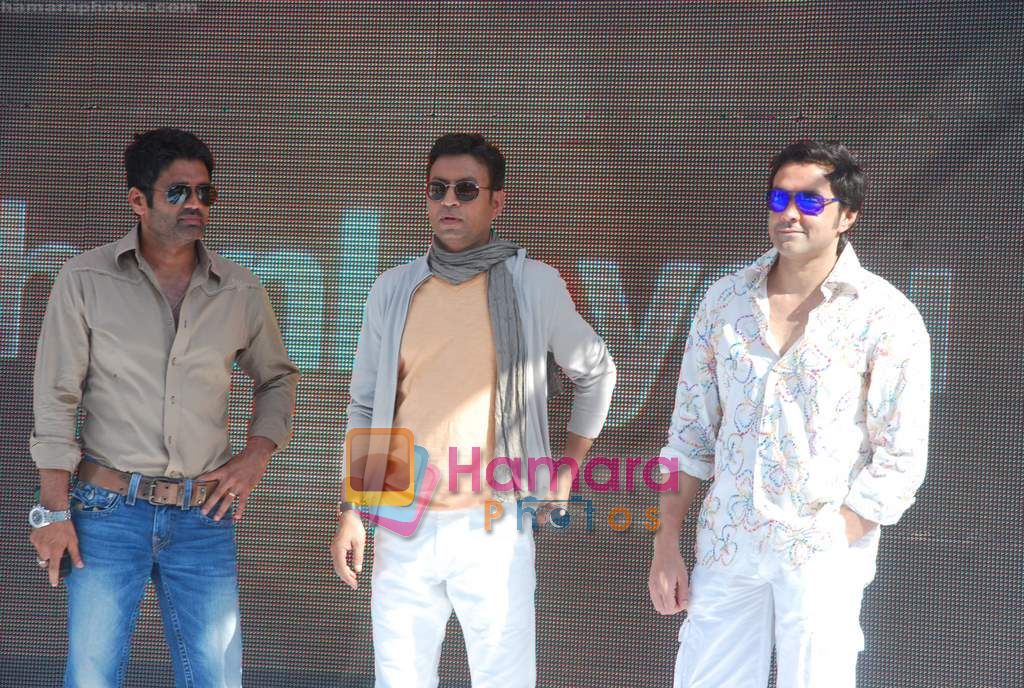 Bobby Deol, Irrfan Khan and Suniel Shetty Promote Thank You in Madh Island, Mumbai on 22nd March 2011 