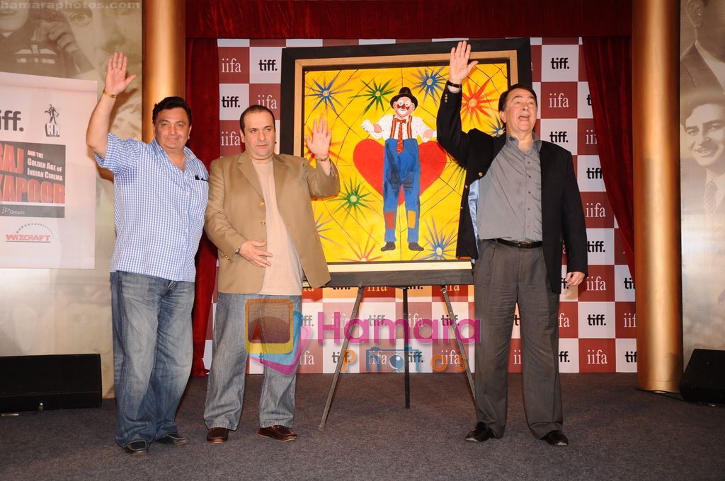 Rishi Kapoor, Randhir Kapoor, Rajiv Kapoor at IIFA-Raj Kapoor event in J W Marriott, Mumbai on 6th April 2011