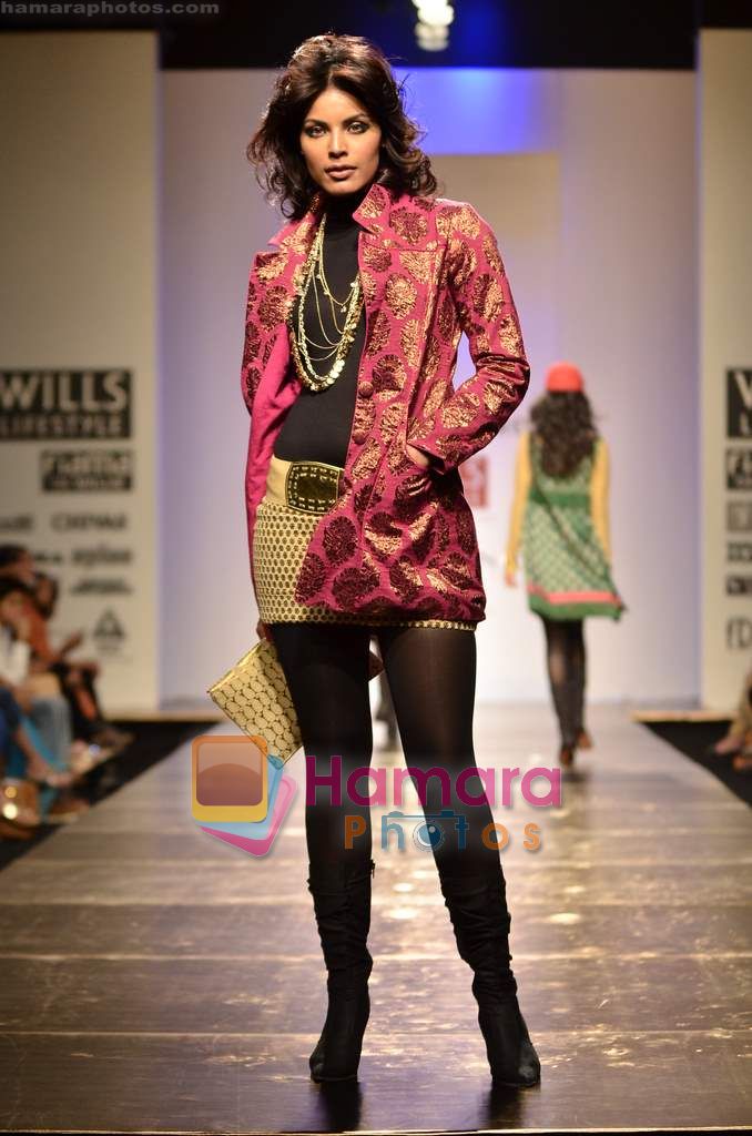 Model walks the ramp for Anita Dongre show on Wills Lifestyle India Fashion Week 2011-Day 5 in Delhi on 10th April 2011 