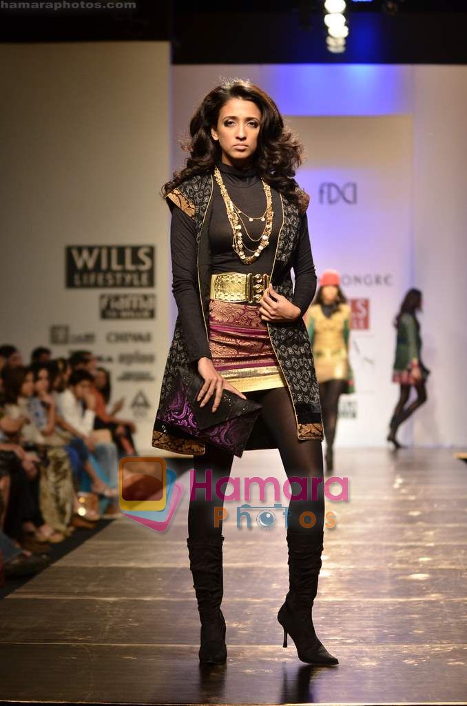 Model walks the ramp for Anita Dongre show on Wills Lifestyle India Fashion Week 2011-Day 5 in Delhi on 10th April 2011 