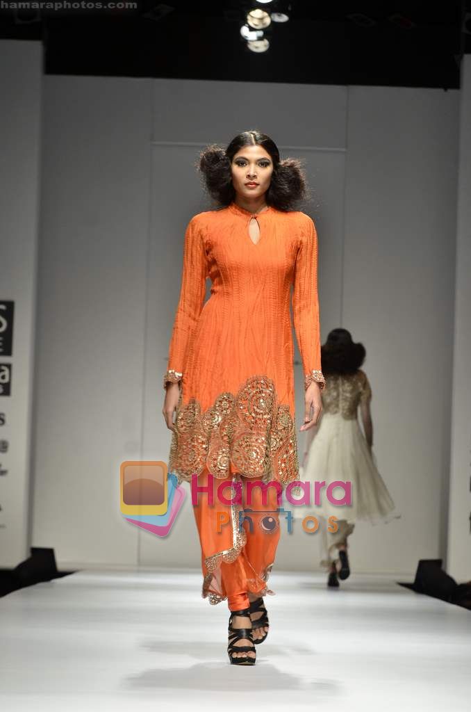 Model walks the ramp for Anand Kabra show on Wills Lifestyle India Fashion Week 2011-Day 5 in Delhi on 10th April 2011 