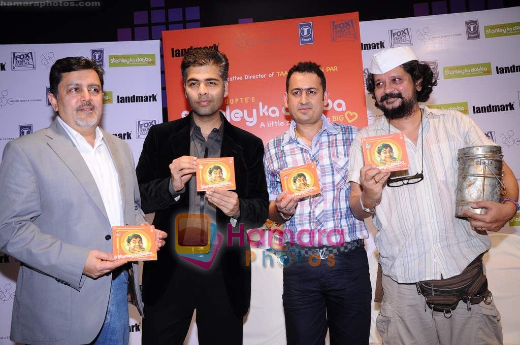 Amol Gupte, Karan Johar at the music launch of the film Stanley Ka Dabba in Landmark, Mumbai on 21st April 2011 