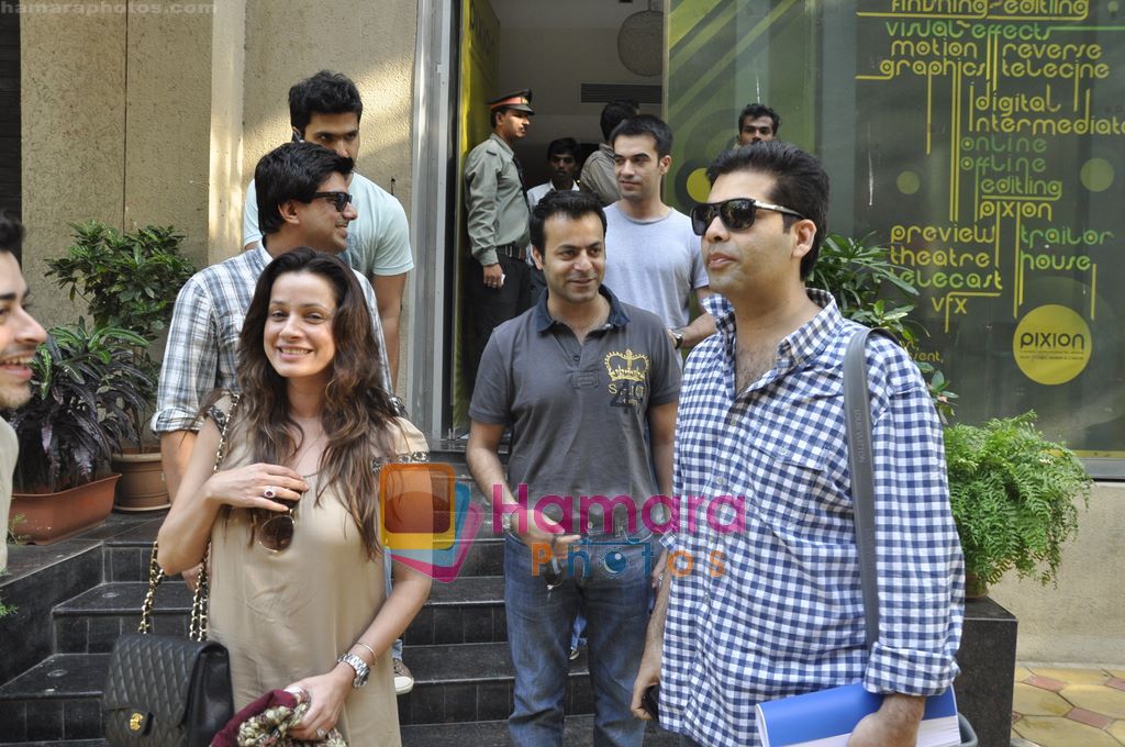 Karan Johar, Neelam Kothari, Sameer Soni watch Shor in the City in Pixion, Bandra, Mumbai on 26th April 2011 