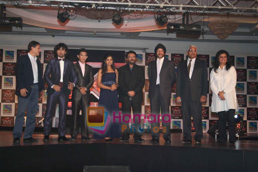 Sonu Nigam, Shreya Ghoshal, Sanjay Leela Bhansali, Aditya Narayan at Sony Entertainment Television announces launch of The world�s biggest singing show X Factor in Mumbai on 27th May 2011 