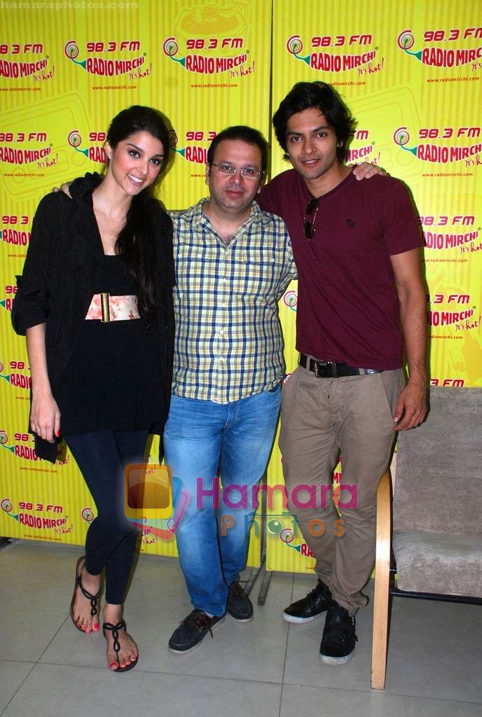 Giselle Monteiro, Roshan Abbas, Ali Fazal at 98.3 FM Radio Mirchi in Parel, Mumbai on 14th June 2011 