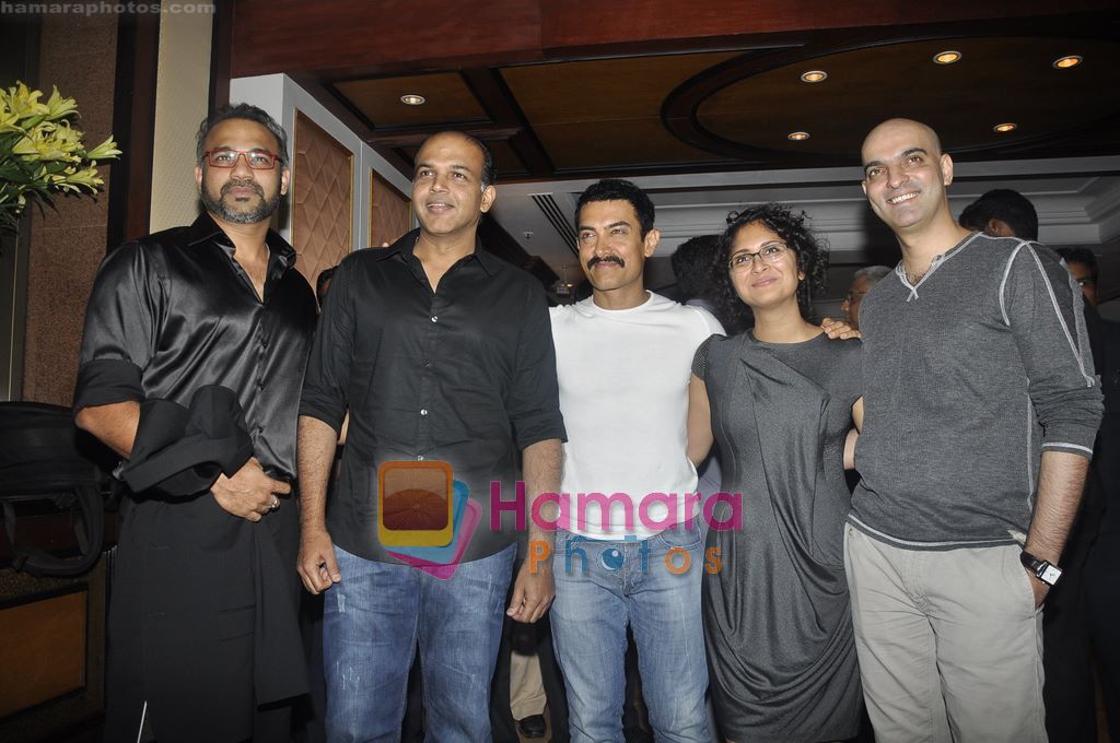 Ashutosh Gowariker, Aamir Khan, Abbas Tyrewala, Kiran Rao at Aamir Khan productions celebrates 10th anniversary in Taj Land's End, Mumbai on 15th June 2011 