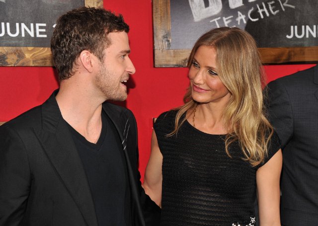 Cameron Diaz, Justin Timberlake at the premiere of the movie Bad Teacher at the Ziegfeld Theatre in NYC on June 20, 2011
