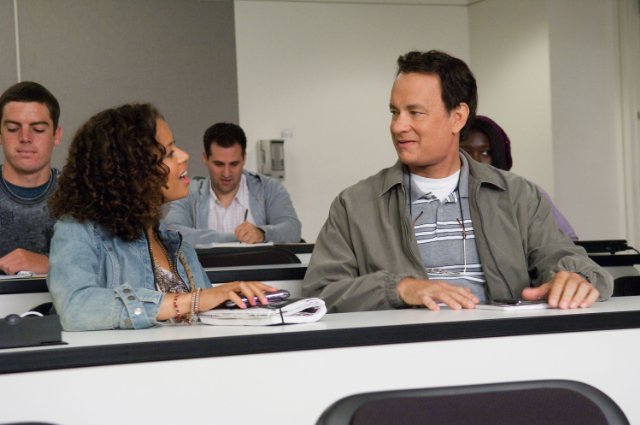 Tom Hanks, Gugu Mbatha-Raw in still from the movie Larry Crowne