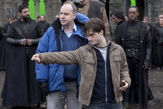 Daniel Radcliffe, David Yates in still from the movie Harry Potter and the Deathly Hallows Part 2