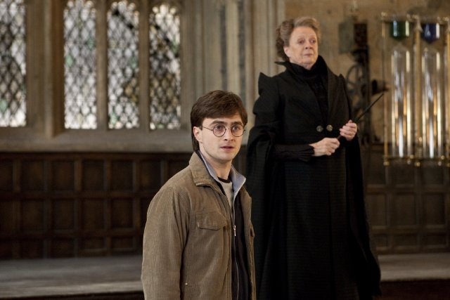 Maggie Smith, Daniel Radcliffe in still from the movie Harry Potter and the Deathly Hallows Part 2