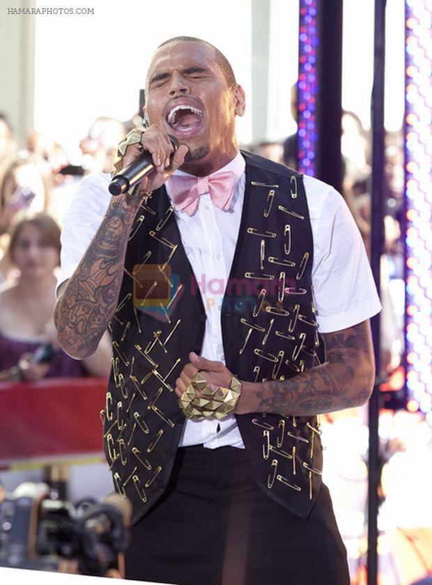 Chris Brown in Concert on NBC's Today Show at Rockefeller Center In New York City - July 15, 2011