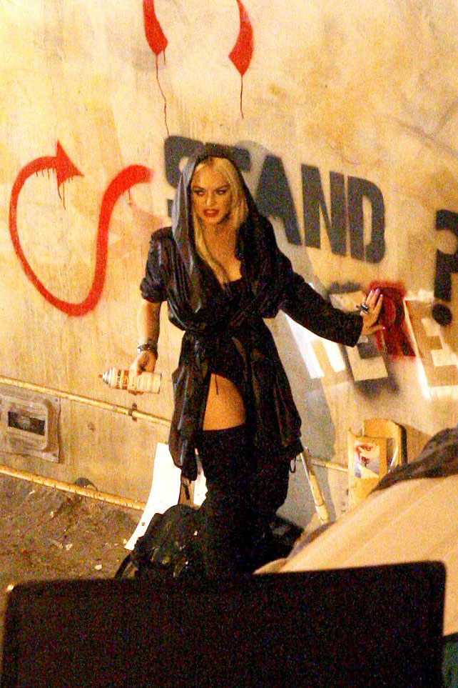 Lindsay Lohan at the set of her latest single Let The Games Begin in Los Angeles July 14th, 2011