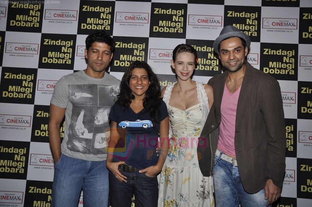 Abhay Deol, Farhan Akhtar, Kalki Koechlin, Zoya Akhtar Promote Zindagi Na Milege Dobara in Cinemax, Mumbai on 23rd July 2011