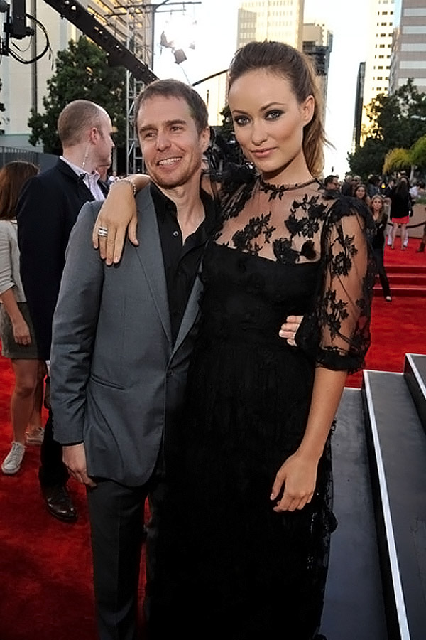 Sam Rockwell and Olivia Wilde arrives at the world premiere of the movie Cowboys and Aliens at San Diego Civic Theatre on July 23, 2011 in San Diego, California