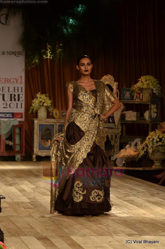 Model walk the ramp for Shantanu Nikhil Show at Synergy 1 Delhi Couture Week 2011 in Taj Palace, Delhi on 24th July 2011