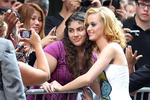 Katy Perry attends the world premiere of the movie The Smurfs at the Ziegfeld Theatre on 24th July 2011 in New York City, NY, USA