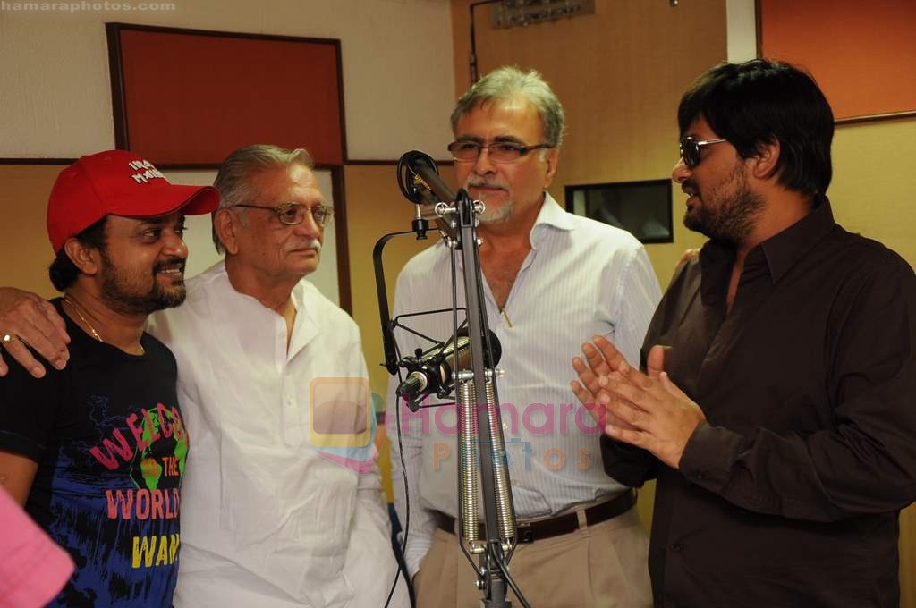 Gulzar, Sajid, Wajid at the Audio release of Chala Mussaddi - Office Office in Radiocity Office on 25th July 2011