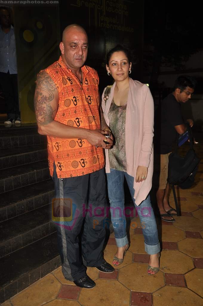 Sanjay Dutt, Manyata Dutt at the screening of Chatur Singh  Two Star in Pixion on 9th Aug 2011