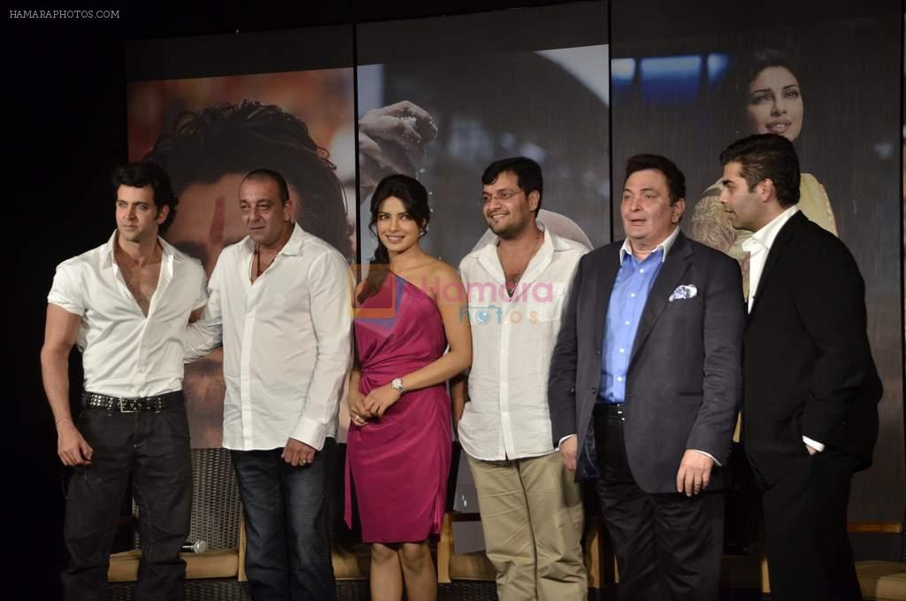 Priyanka Chopra, Hrithik Roshan, Sanjay Dutt, Rishi Kapoor, Karan Johar at Agneepath first look in J W Marriott on 29th Aug 2011