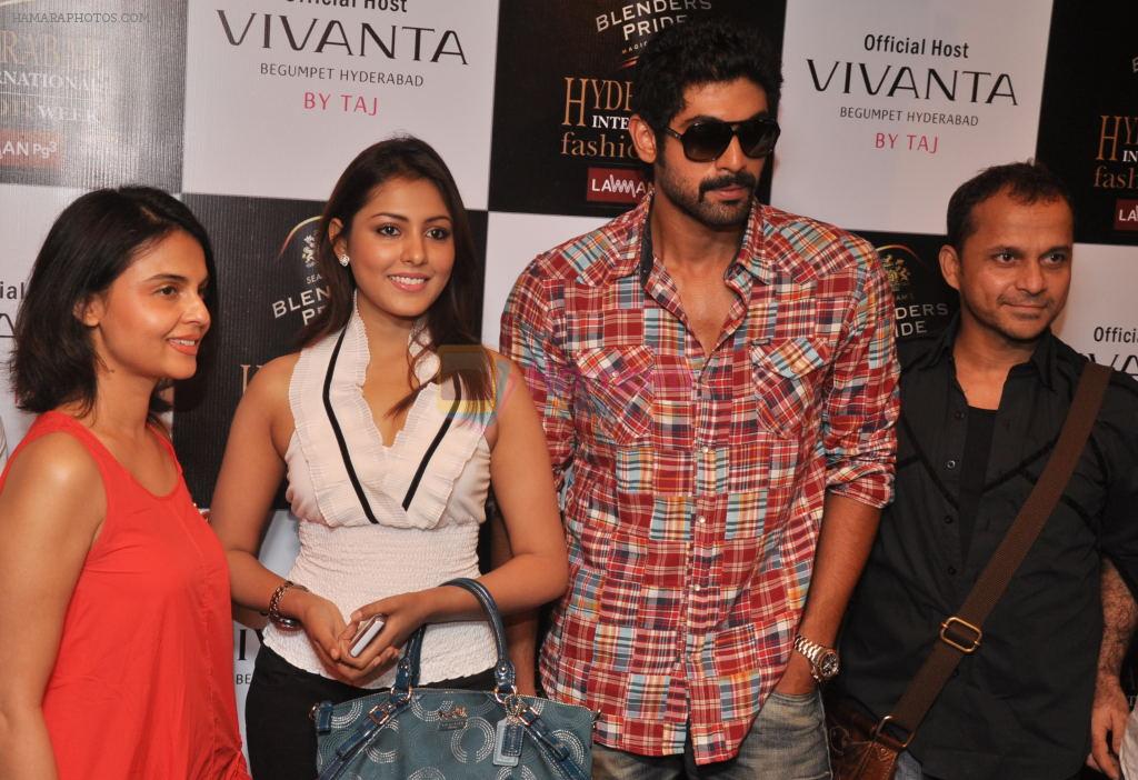 Madhu Shalini, Rana attends the Blenders Pride Hyderabad Fashion Show on 28th August 2011