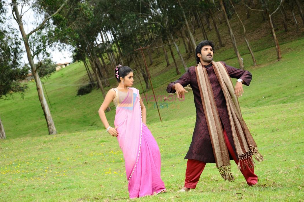 Shamna Kasim (Poorna), Sai Pradeep Pinisetty (Aadhi) in Chelagatam Movie Stills