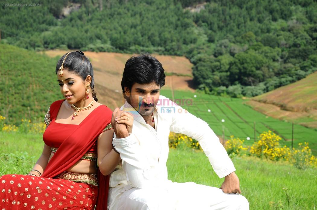 Shamna Kasim (Poorna), Sai Pradeep Pinisetty (Aadhi) in Chelagatam Movie Stills