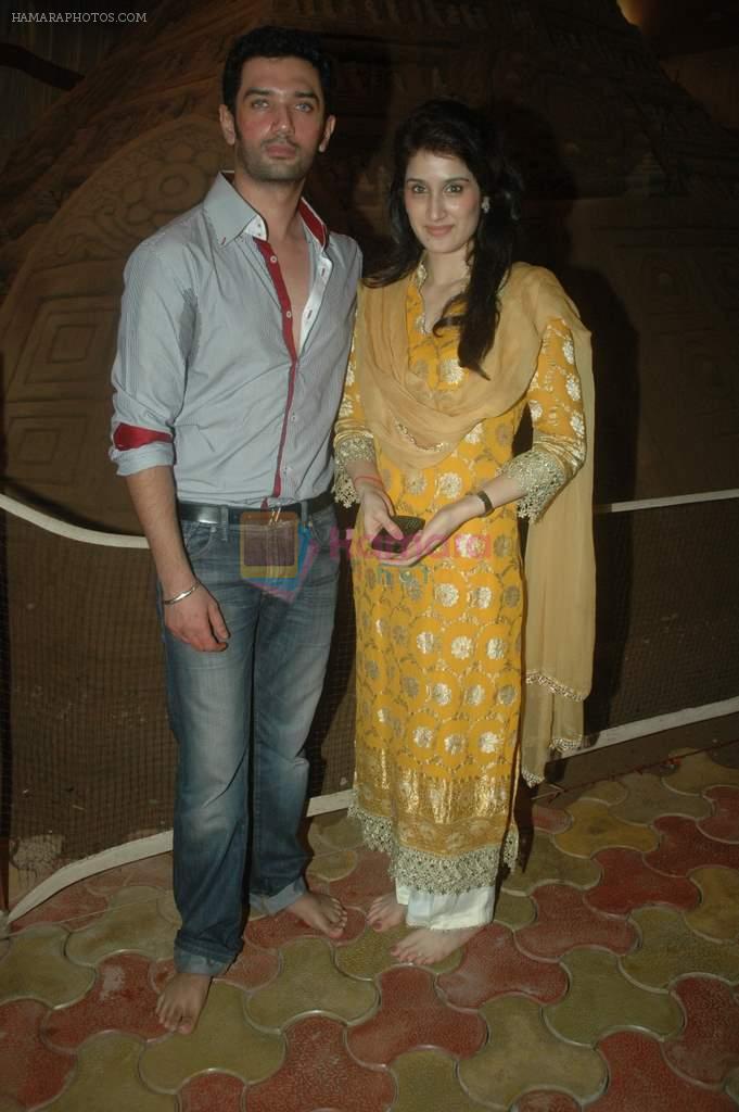 Chirag Paswan and Sagarika Ghatge at Andheri Ka Raja in Andheri, Mumbai on 12th Sept 2011