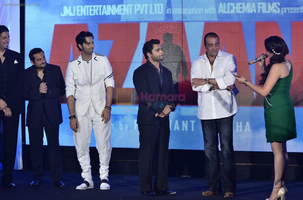Prashant Chadha, Sachiin Joshi, Sanjay Dutt, Salim Merchant at the Audio release of Aazaan in Sahara Star on 13th Sept 2011