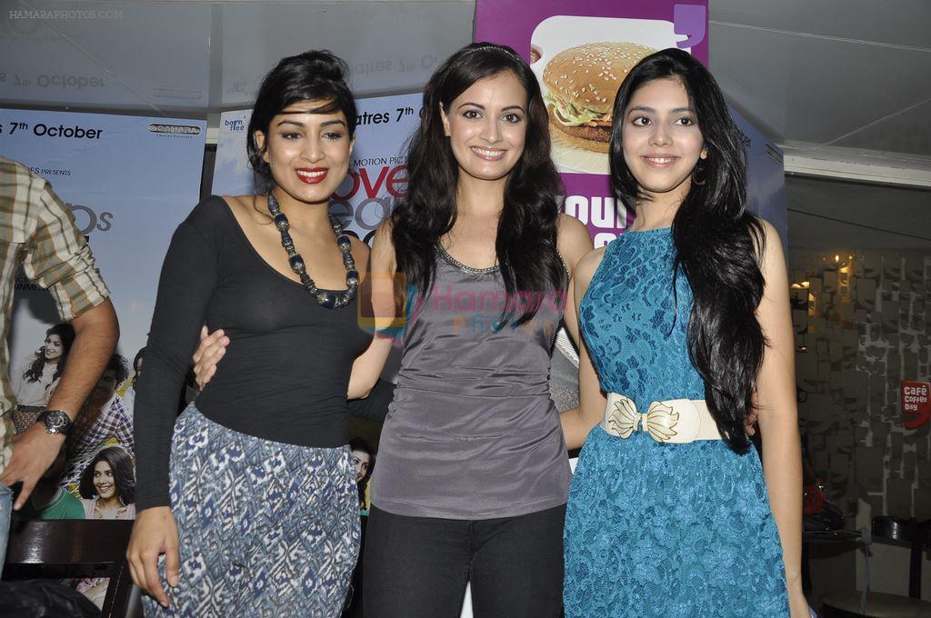 Umang, Dia Mirza, Pallavi Sharda launch _Love Breakups Zindagi_ coffee at Cafe Coffee Day in Bandra, Mumbai on 13th Sept 2011