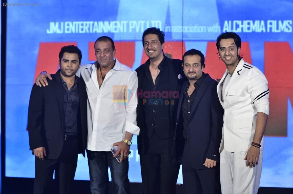 Prashant Chadha, Sachiin Joshi, Sanjay Dutt, Sulaiman Merchant, Salim Merchant at the Audio release of Aazaan in Sahara Star on 13th Sept 2011