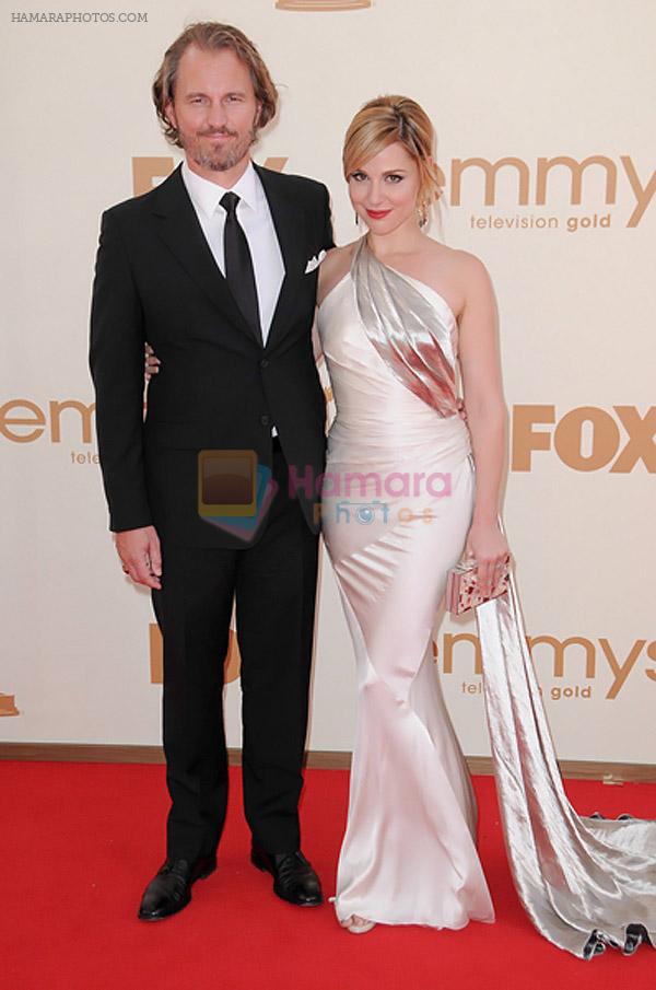 Cara Buono and husband Peter Thum attends the 63rd Annual Primetime Emmy Awards in Nokia Theatre L.A. Live on 18th September 2011