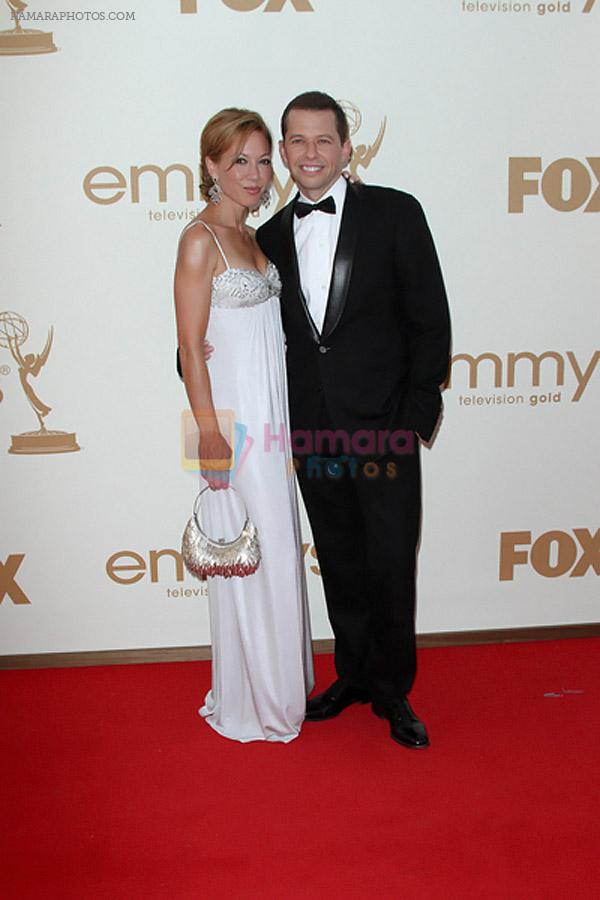 Jon Cryer and Lisa Joyner attends the 63rd Annual Primetime Emmy Awards in Nokia Theatre L.A. Live on 18th September 2011