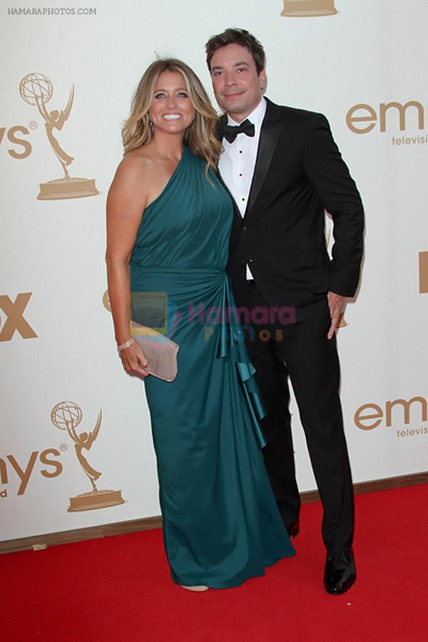 Nancy Juvonen and Jimmy Fallon attends the 63rd Annual Primetime Emmy Awards in Nokia Theatre L.A. Live on 18th September 2011