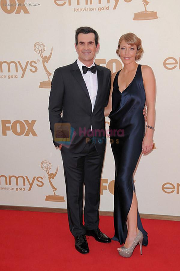 Ty Burrell and wife Holly Burrell attends the 63rd Annual Primetime Emmy Awards in Nokia Theatre L.A. Live on 18th September 2011