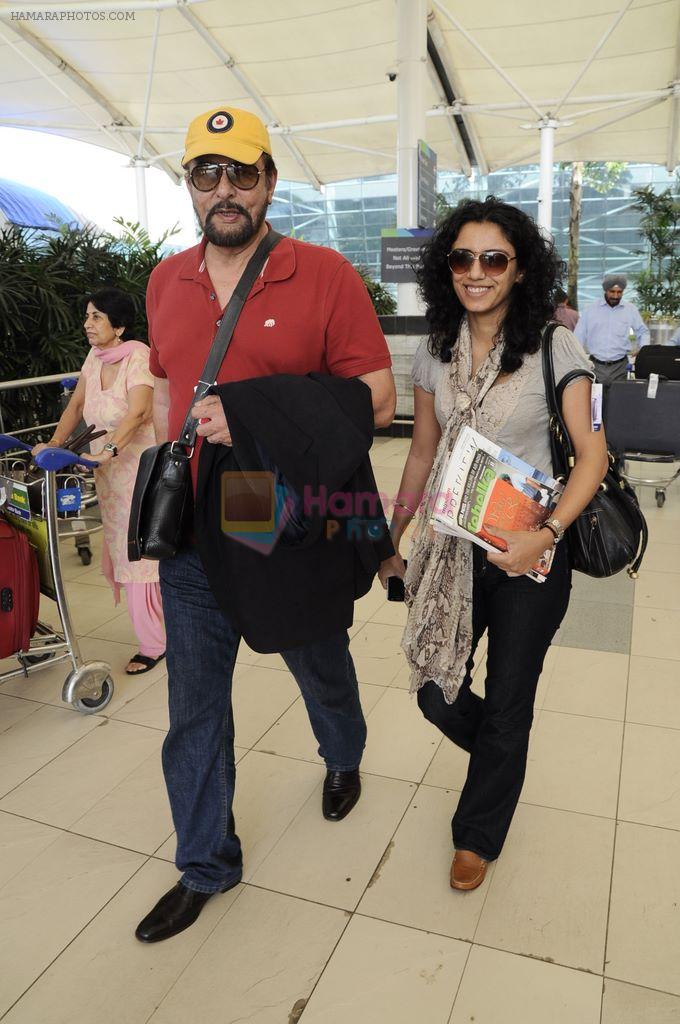 Kabir Bedi arrive back from Gima Awards in Domestic Airport, Mumbai on 24th Sept 2011