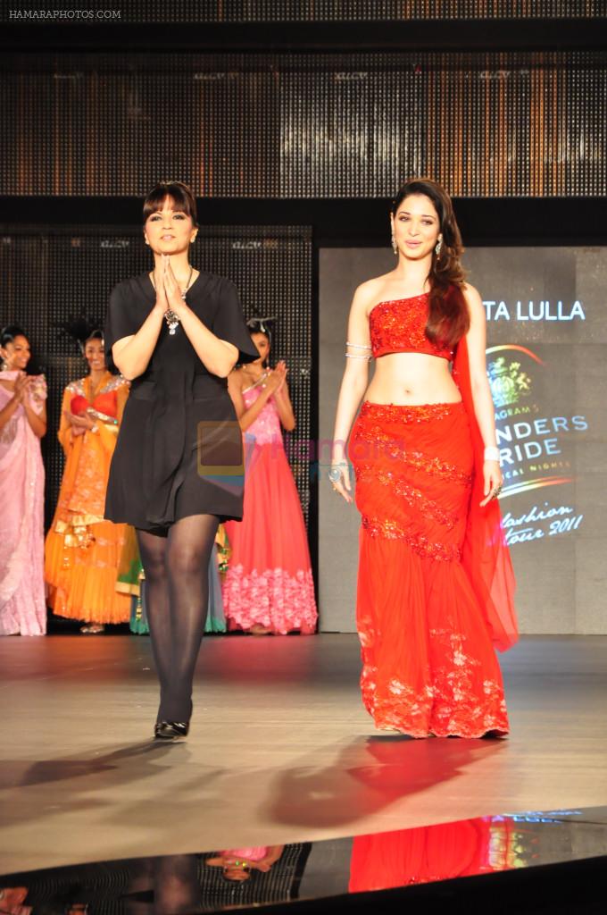 Tamanna Bhatia, Neeta Lulla walks the ramp at 2011 Blenders Pride Fashion Tour on 24th September 2011