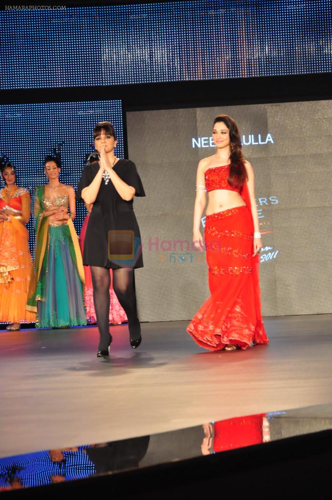 Tamanna Bhatia, Neeta Lulla walks the ramp at 2011 Blenders Pride Fashion Tour on 24th September 2011