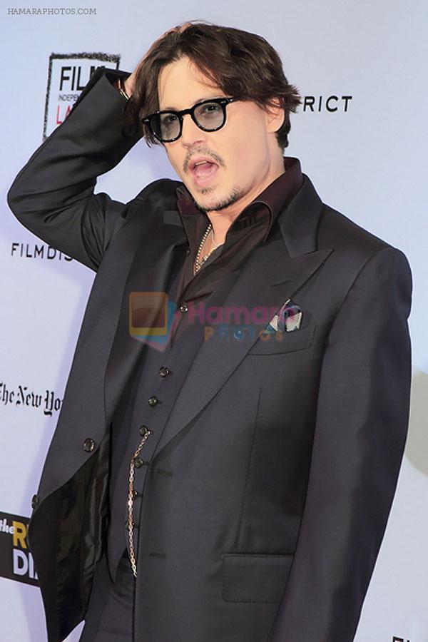 Johnny Depp arrives to the LA Premiere of _The Rum Diary_ in Los Angeles County Museum of Art on 13th October 2011