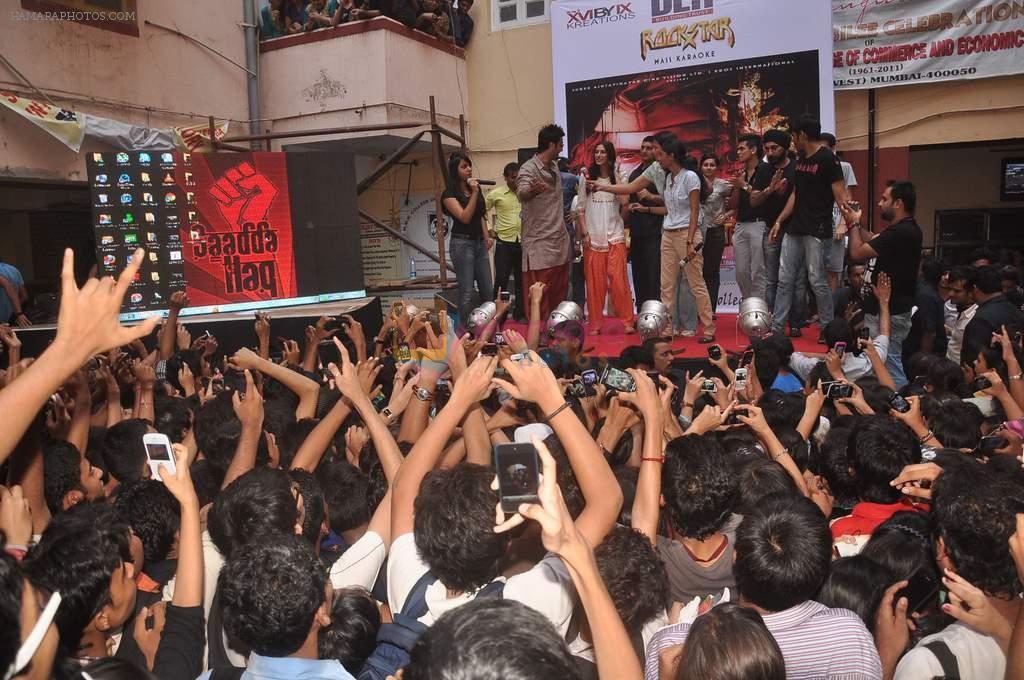 Ranbir Kapoor and Nargis Fakri promote Rockstar in MMK College on 19th Oct 2011