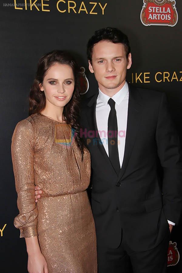 Felicity Jones and Anton Yelchin arrived to the _Like Crazy_ Los Angeles Premiere in Egyptian Theatre on October 25, 2011
