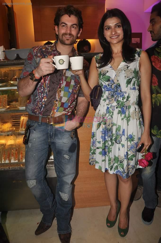 Prachi Desai, Neil Mukesh at Love and Latte coffee shop in Bandra, Mumbai on 27th Oct 2011